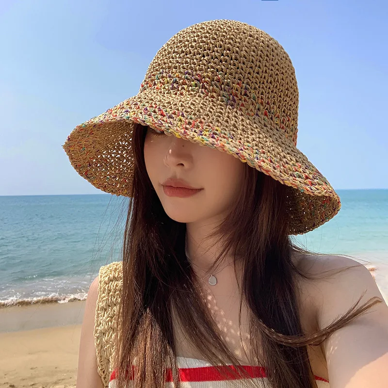 Bucket Hat Straw - قبعات الشمس الصيفية للنساء قبعة القش